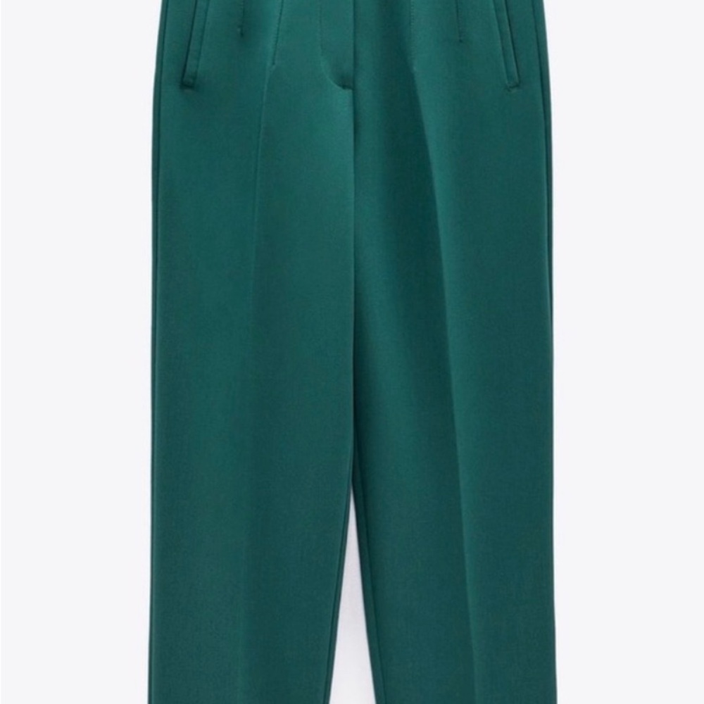 Zara Forest Green High Waisted Pants - Picture 3 of 6